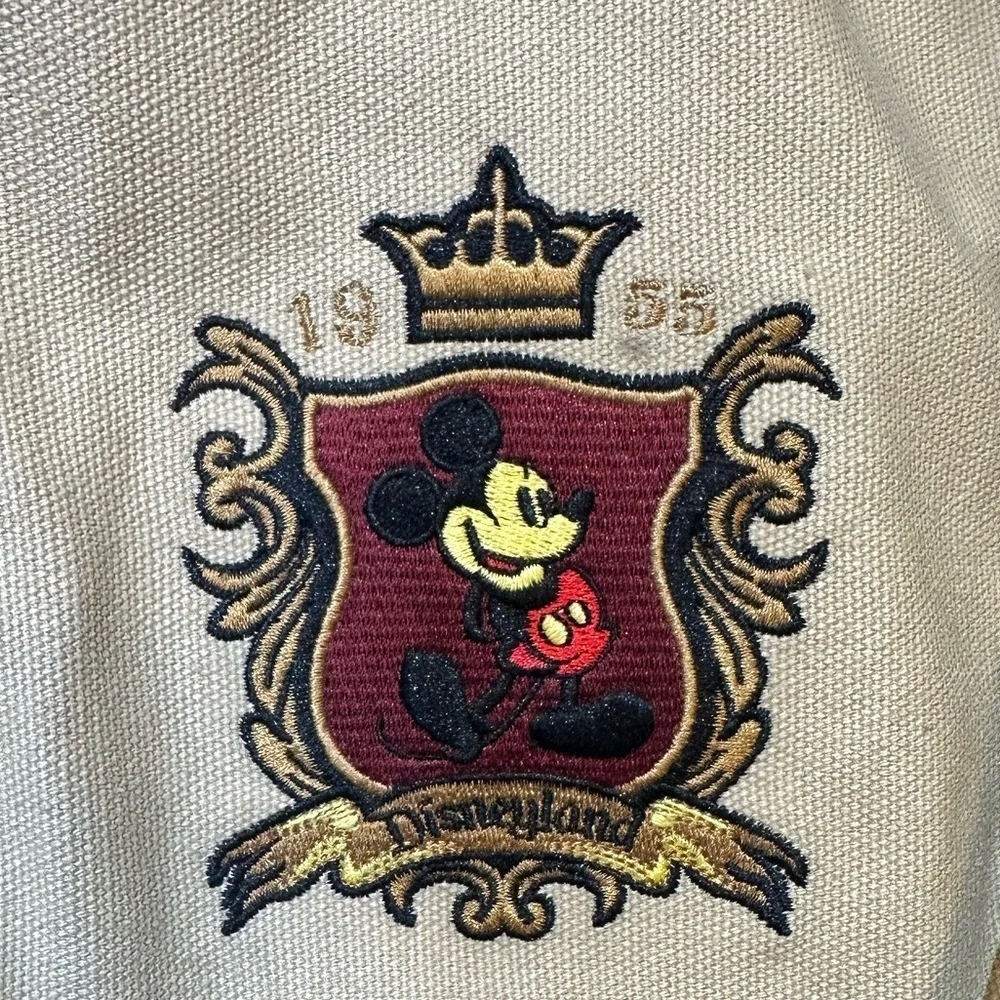 Vintage 1955 Disney Tan Canvas Duffel Bag with Leather Trim and shoulder strap